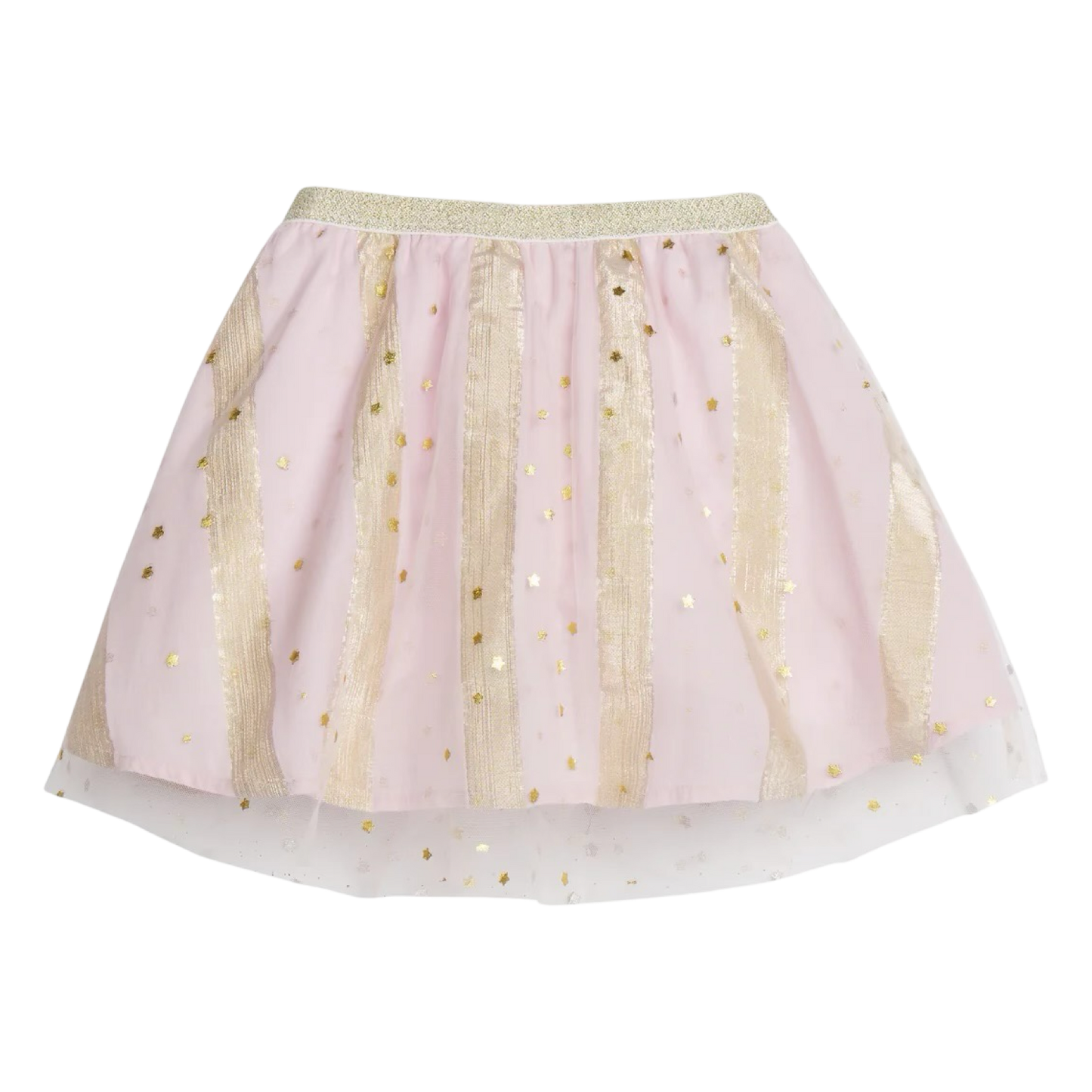 BISBY Tulle Circle Skort - Pink Metallic Stars