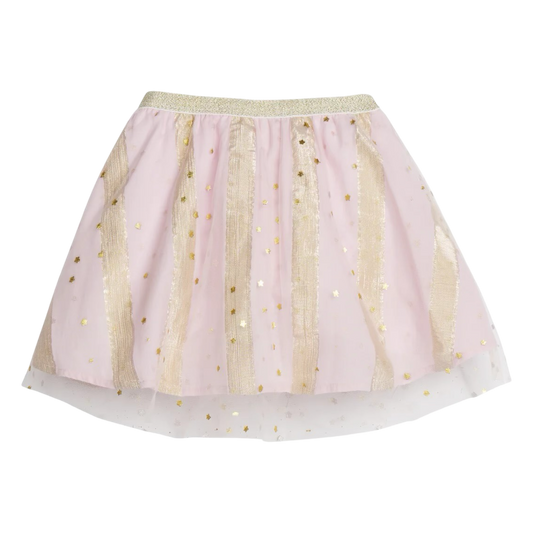 BISBY Tulle Circle Skort - Pink Metallic Stars