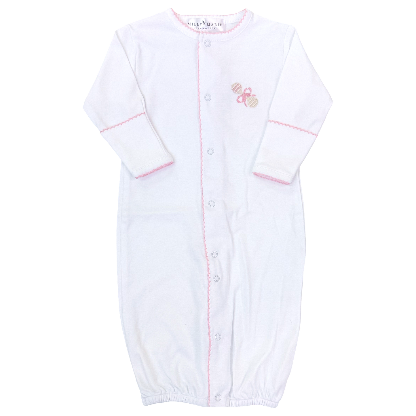 Pima Converter Gown - Pink Rattle