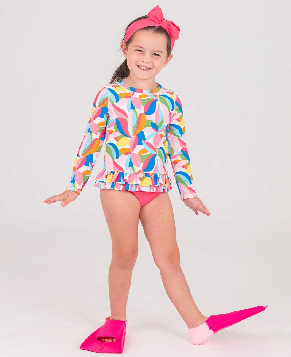 RB Ruffle Hem Rash Guard - Tropical