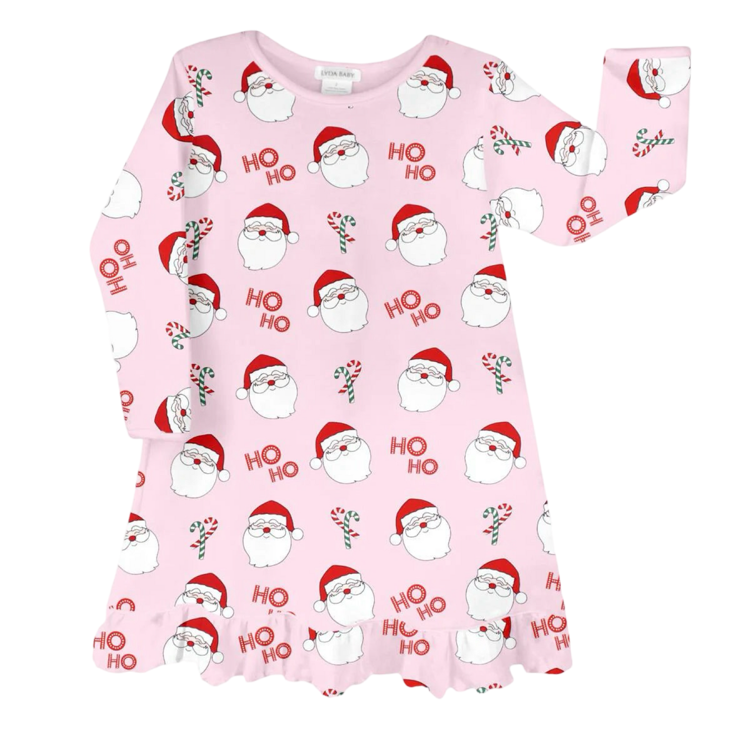 LYDA L/S Gown - Pink Santa