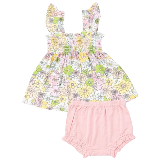 AD Smocked Bloomer Set - Retro Floral