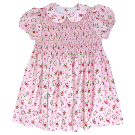 James & Lottie Everly Smocked Dress - Christmas Floral