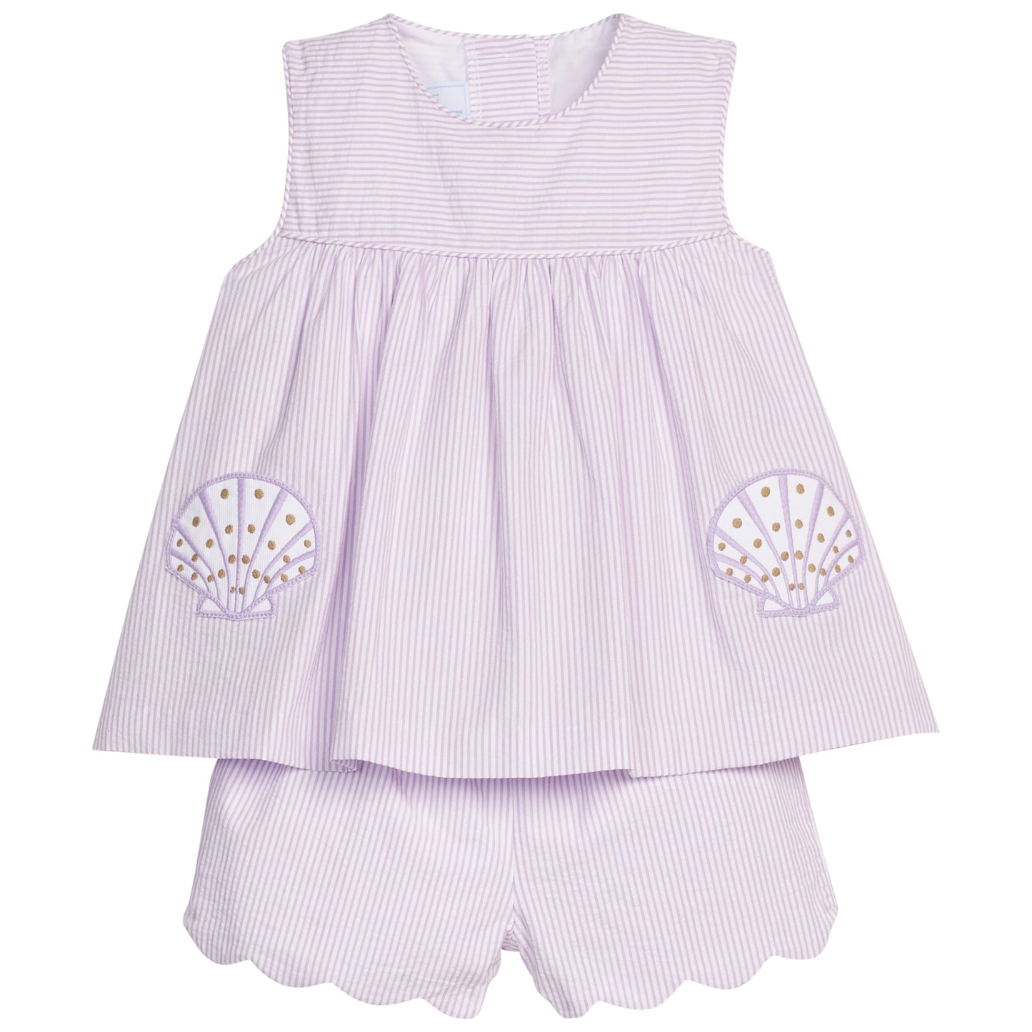Applique Pocket Short Set - Sea Shells