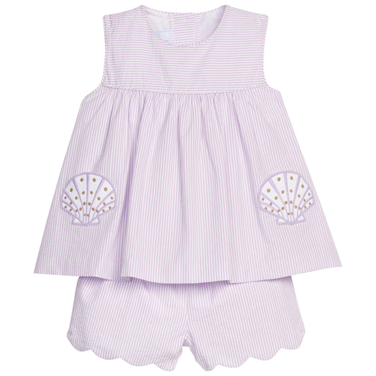 Applique Pocket Short Set - Sea Shells
