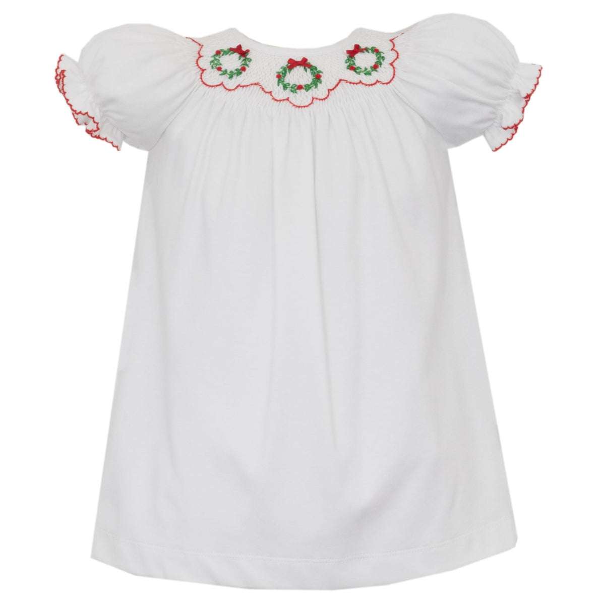 Smocked Knit Dress - Wreath