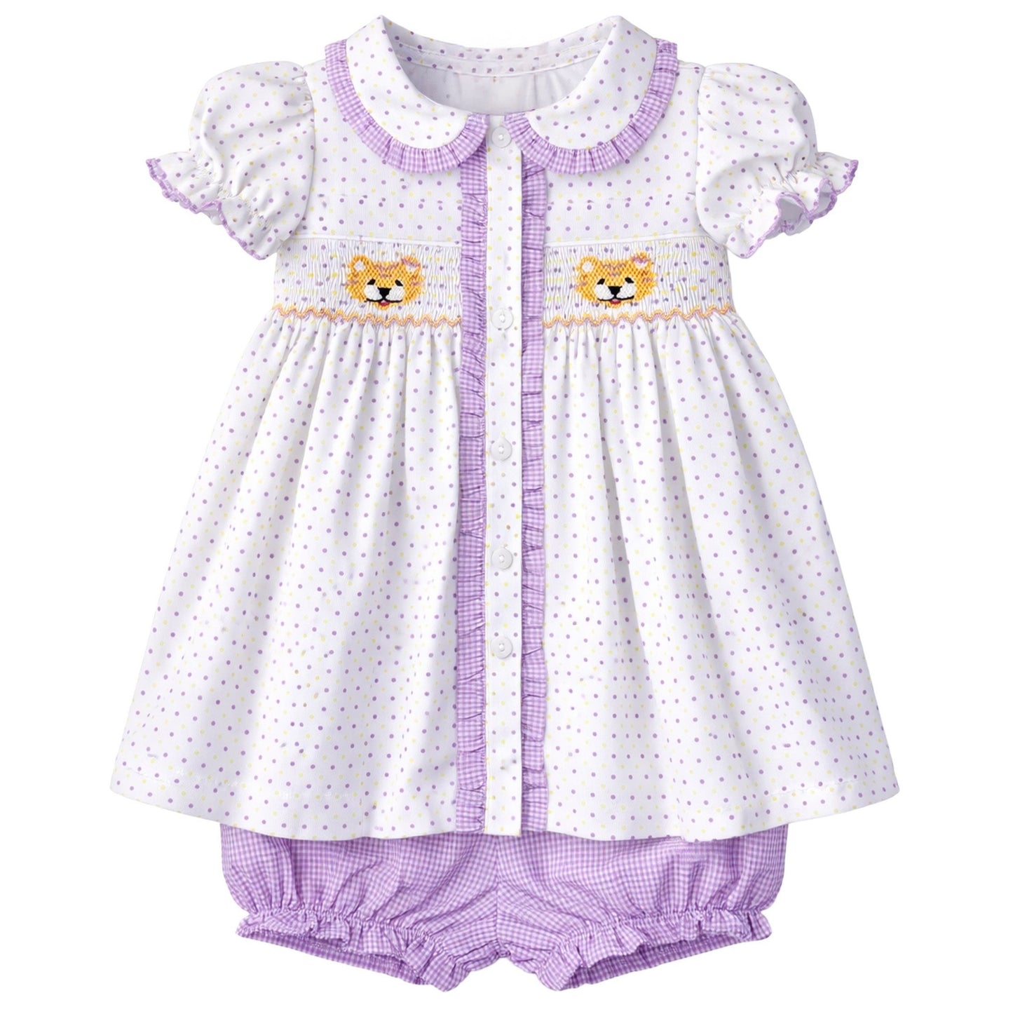 Ruby Smocked Bloomer Set - Tiger