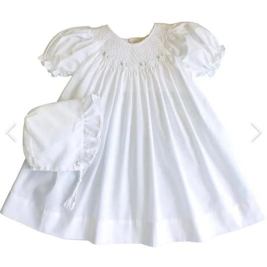 Smocked Dress - White