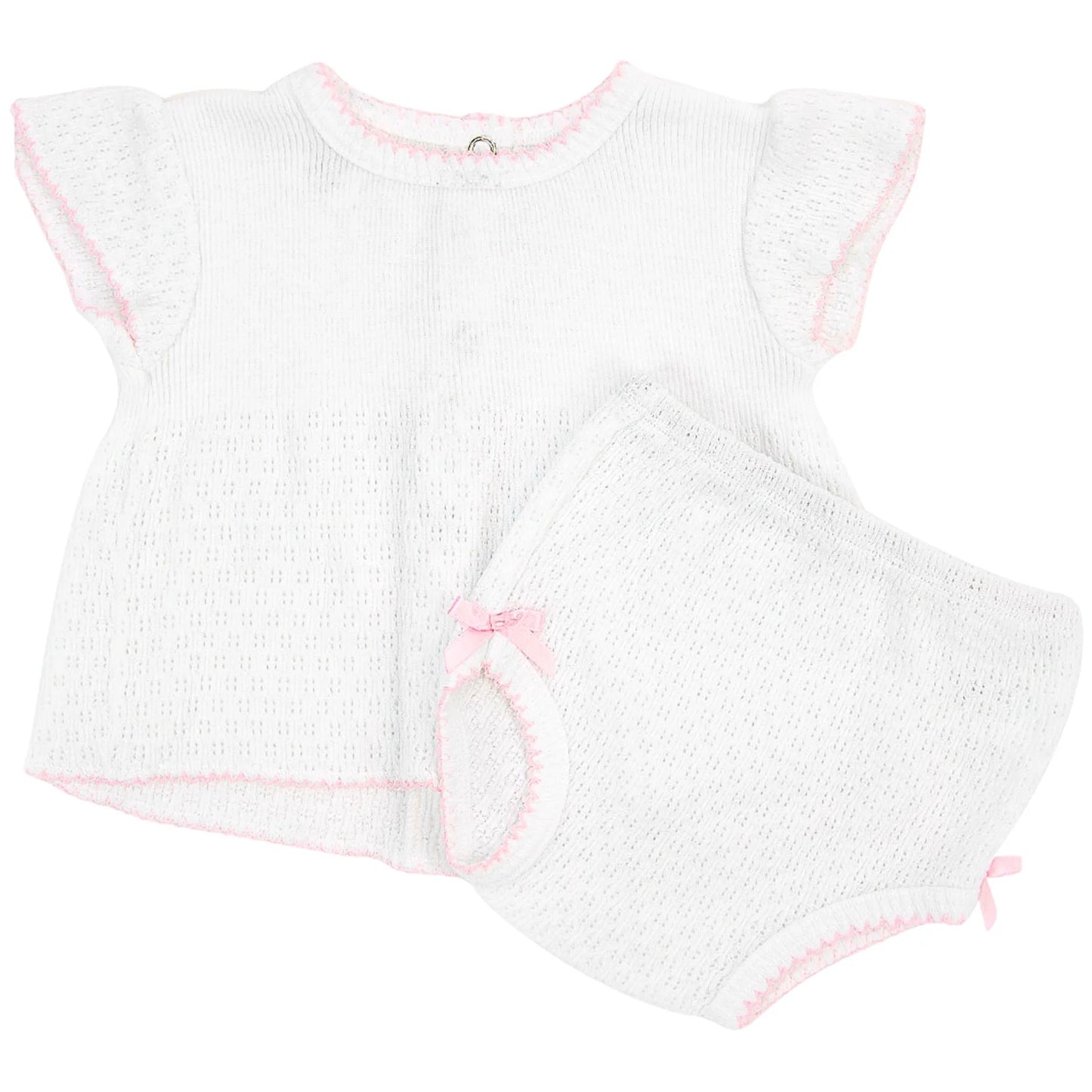 Knit Flutter Sleeve Diaper Set
