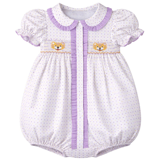 Ruby Smocked Bubble - Tiger