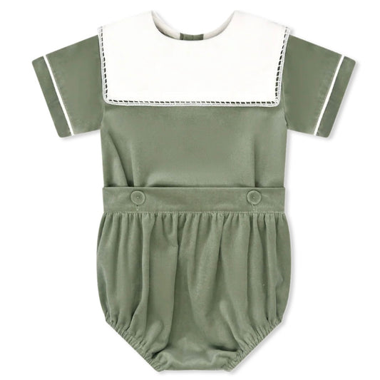 Christian Button On - Leyland Green Velvet