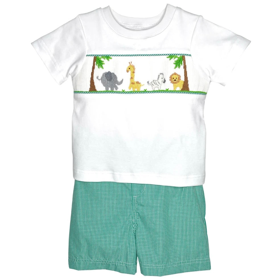 Smocked Short Set - Safari