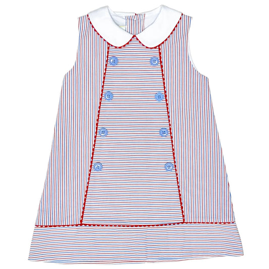 A-Line Dress - Red/White/Blue