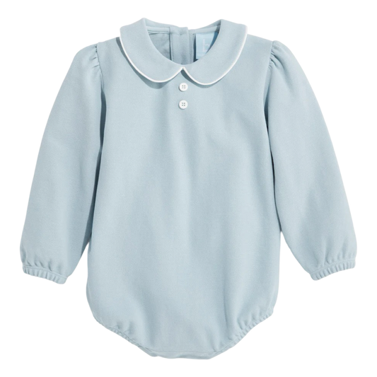 Bella Bliss LS Pique Onesie - Moody Blue