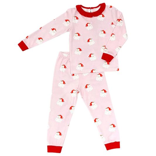 James & Lottie Pajama Set - Pink Santa