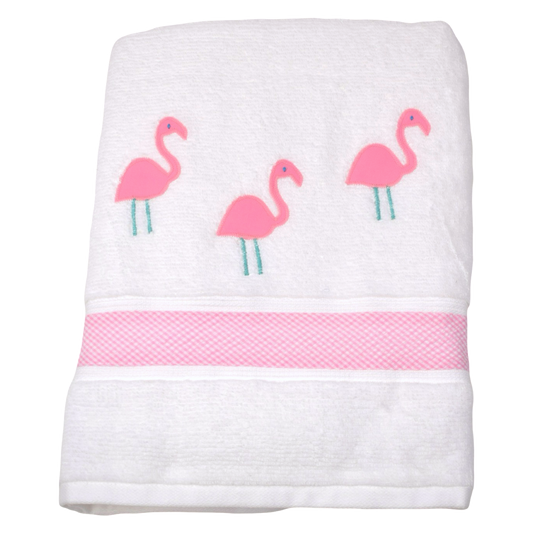 Applique Towel - Flamingo