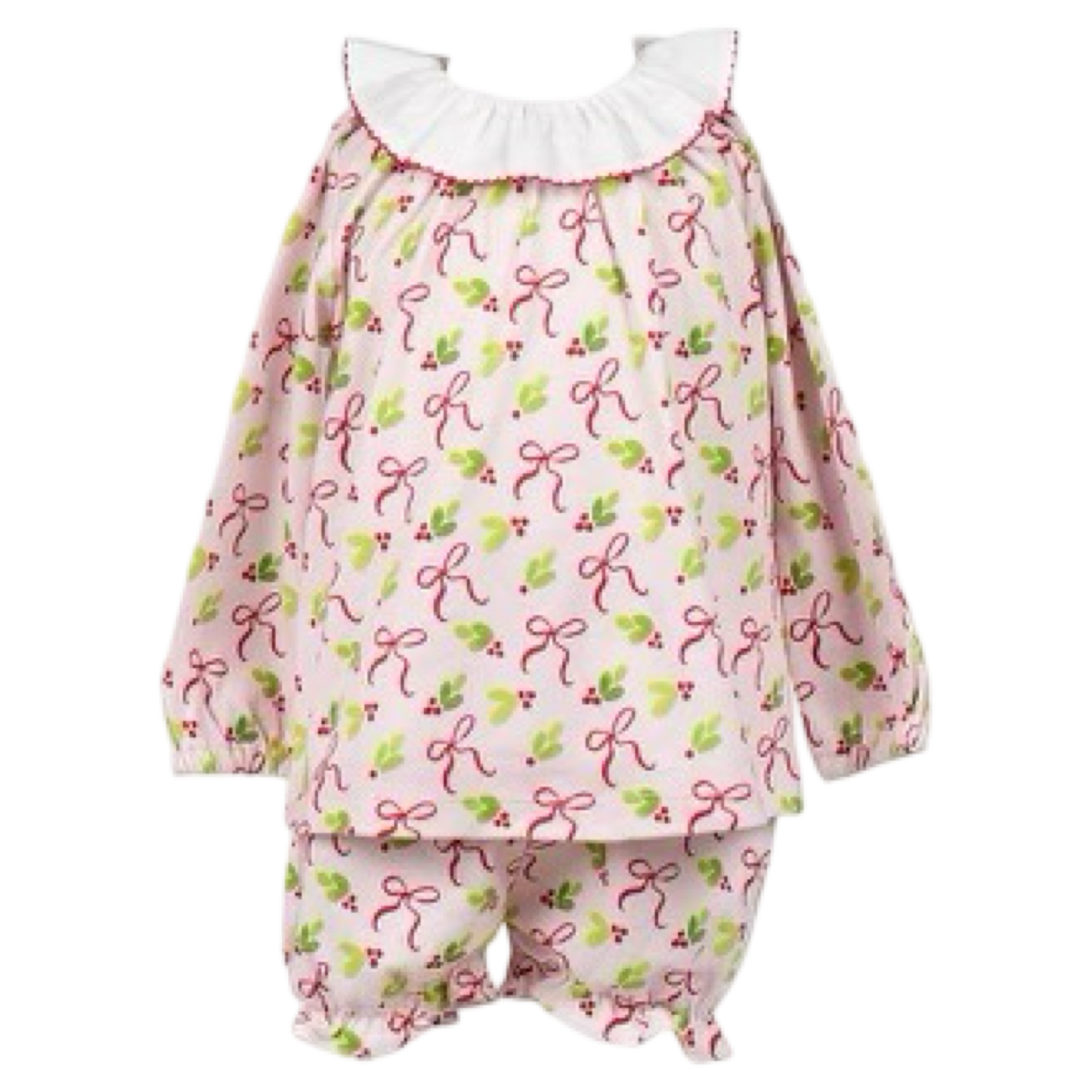 The Proper Peony Holly Bow Bloomer Set