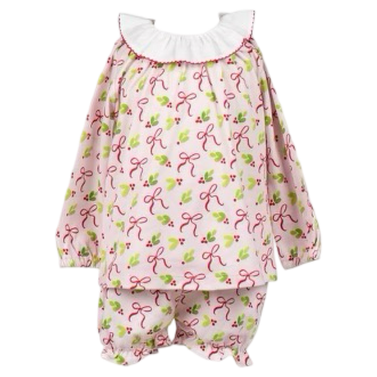 The Proper Peony Holly Bow Bloomer Set