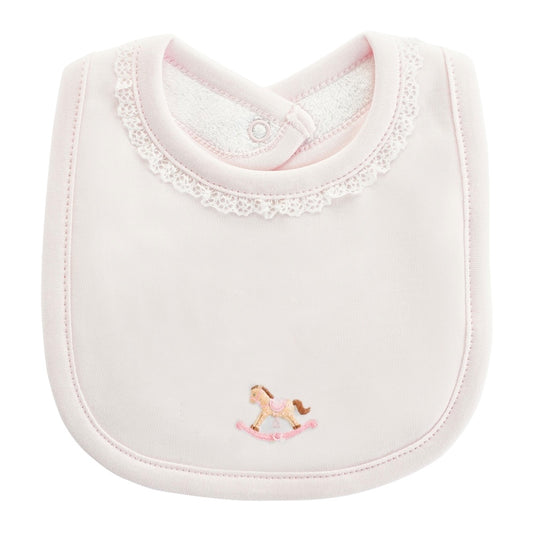 Pima Bib - Pink Rocking Horse
