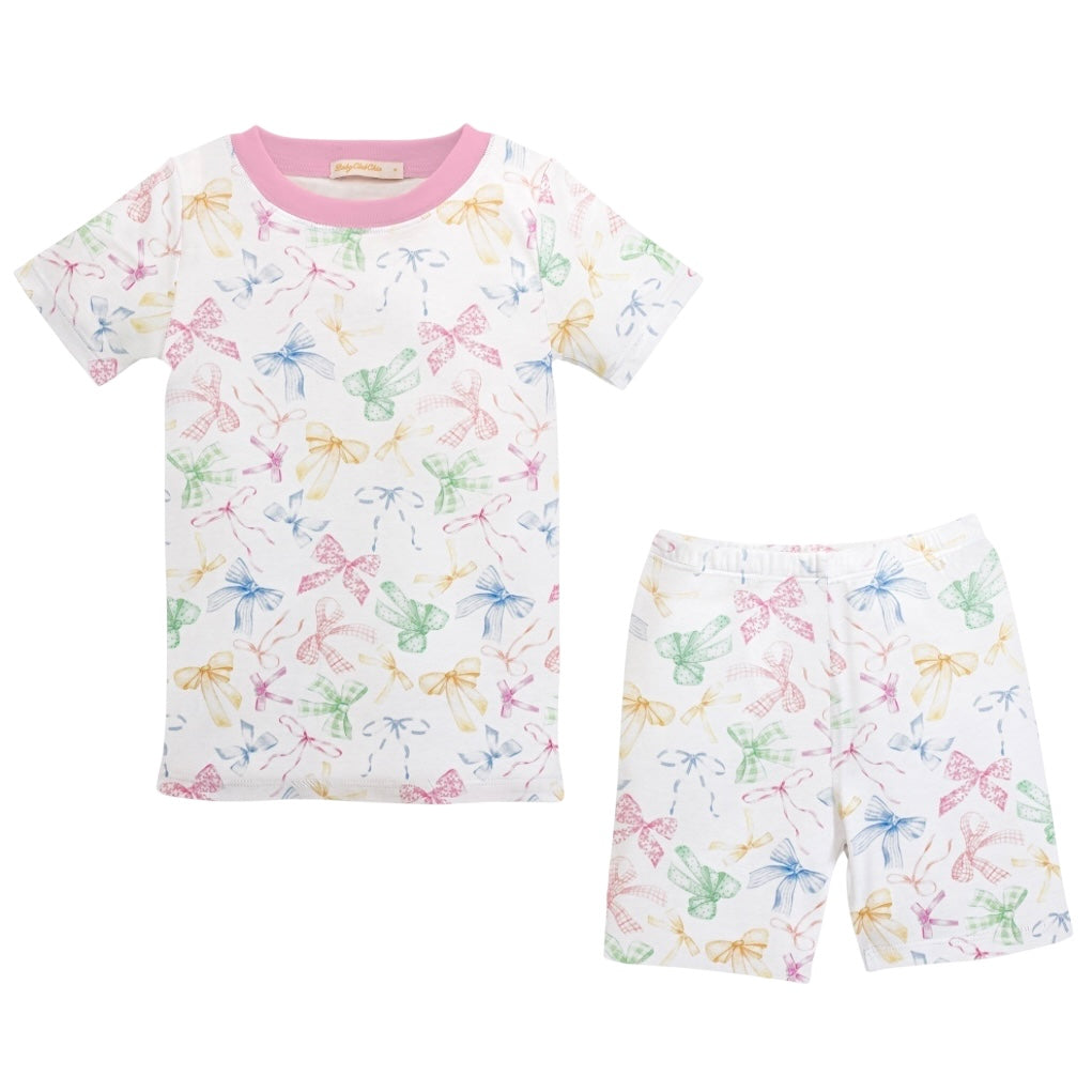 Pima Short Pajama - Confetti Bows