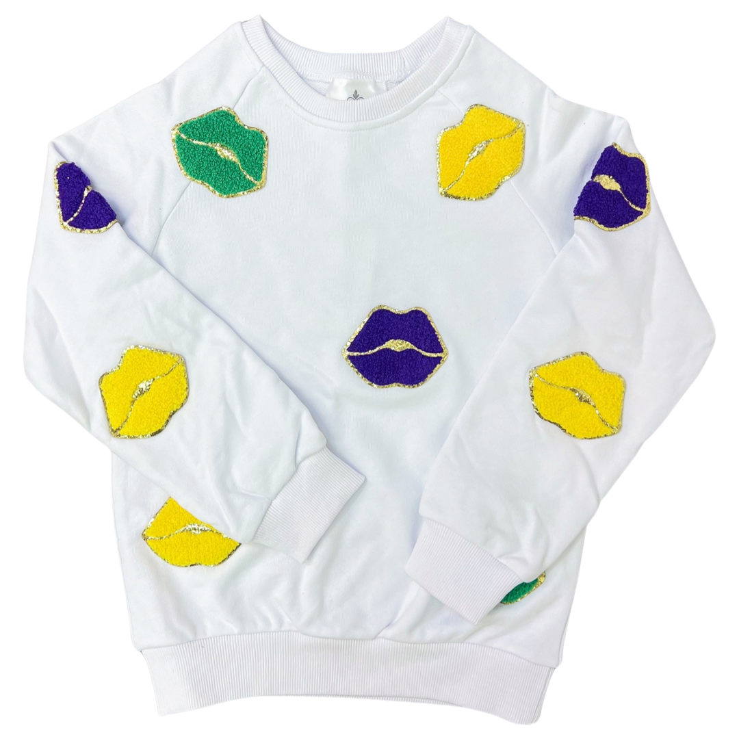 Belle Cher Sweater - Mardi Gras Lips