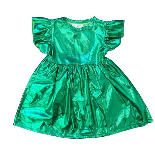 Belle Cher Metallic Dress - Green
