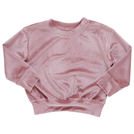 Pink Chicken Velour Sweatshirt - Mauve