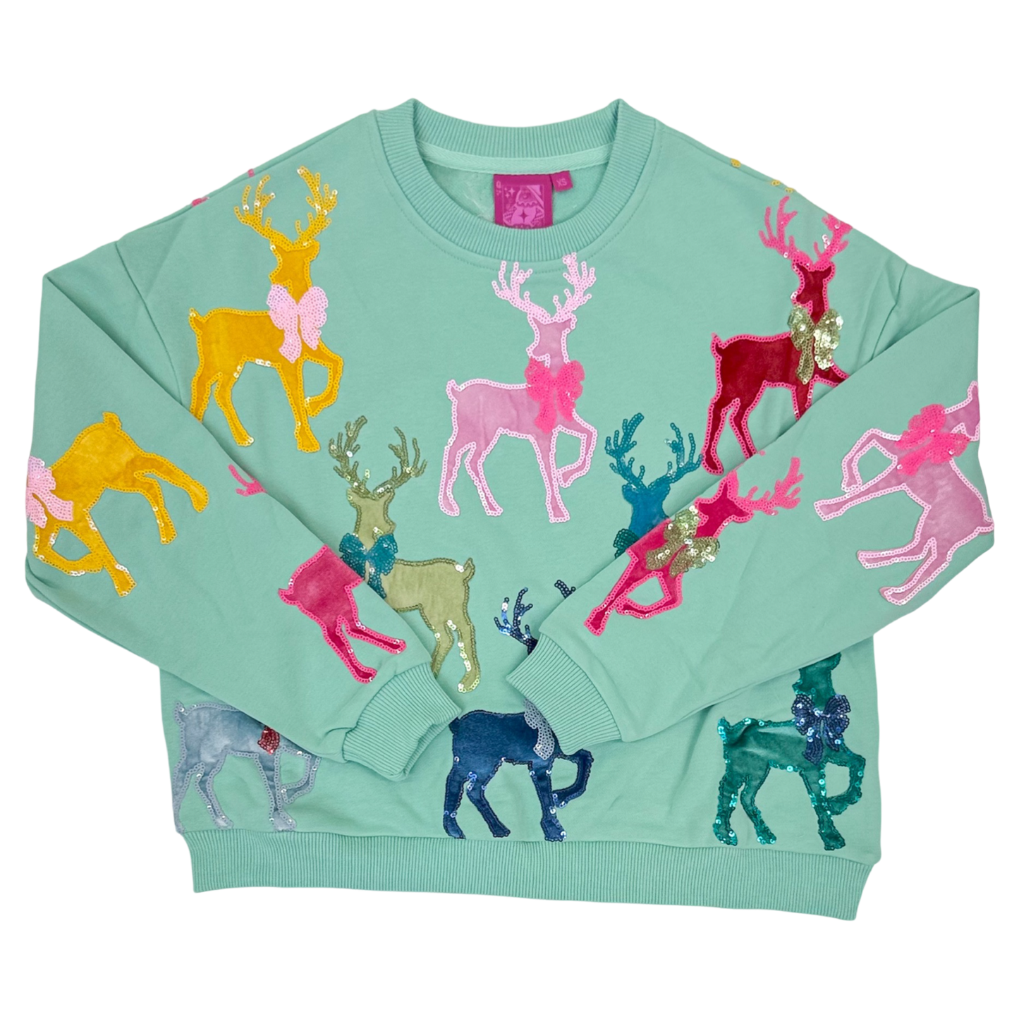 Queen Of Sparkles Sweatshirt - Velvet Reindeer/Bows