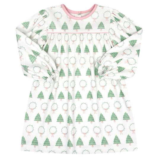 Lullaby Set Mother May I Dress - Pink Christmas Tree