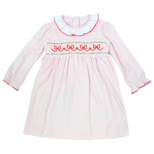 PB LS Knit Dress - Red Bows