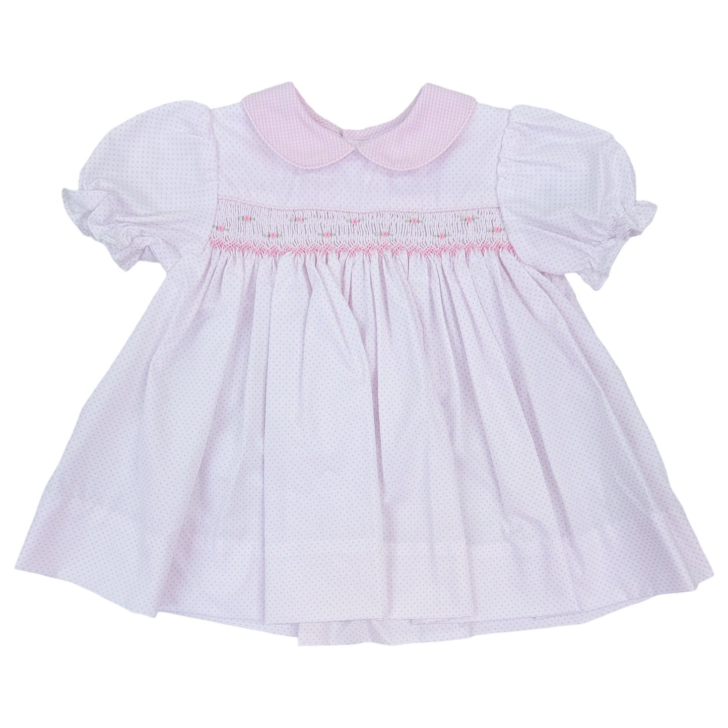 PA Smocked Dress - Pink Dot Floral