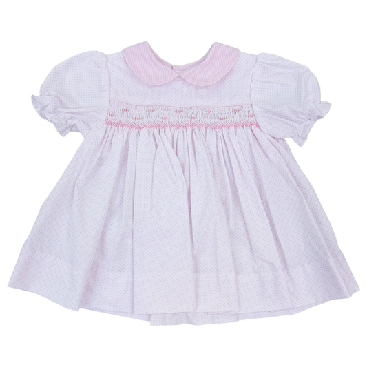 PA Smocked Dress - Pink Dot Floral