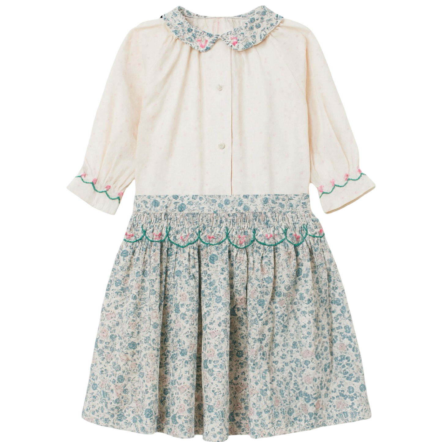 Skirt & Blouse Set - Blue Floral