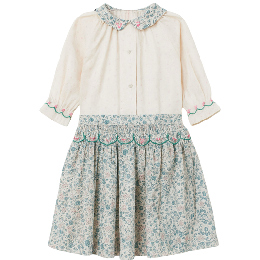 Skirt & Blouse Set - Blue Floral