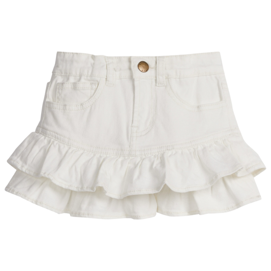 Denim Mini Skirt - Ivory