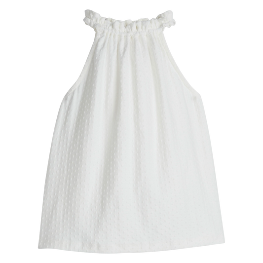 Mod Sleeveless Top - White Pointelle
