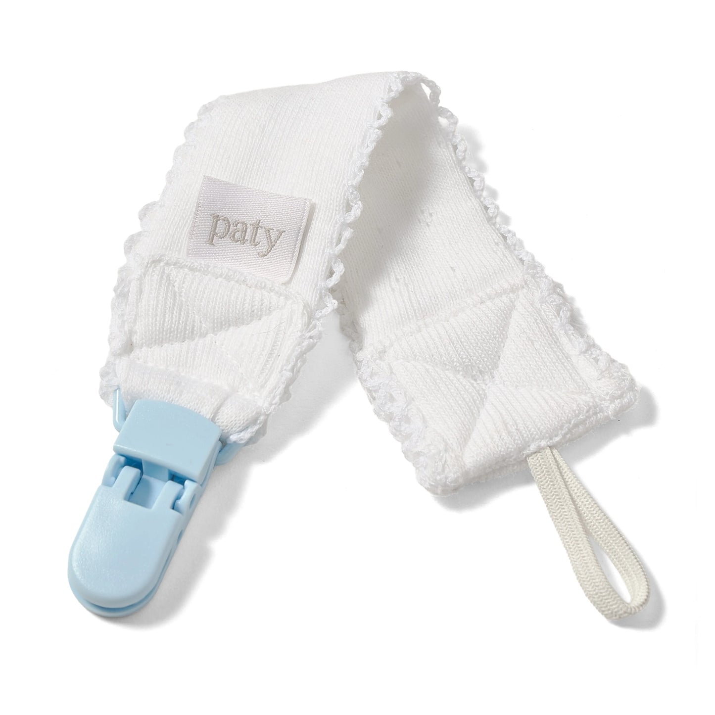 Pointelle Knit Pacifier Clip