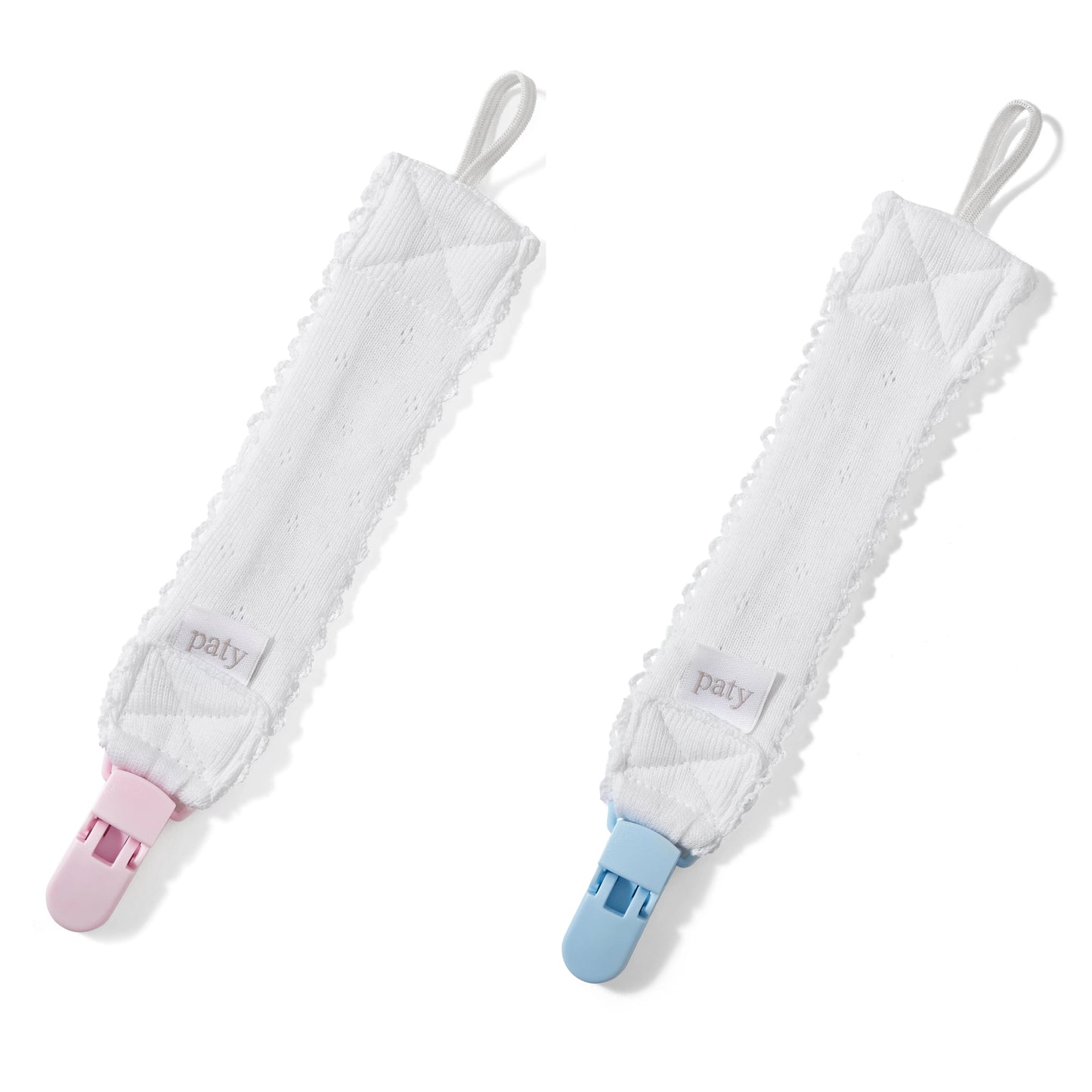 Pointelle Knit Pacifier Clip