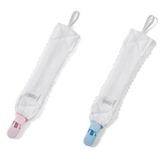 Pointelle Knit Pacifier Clip