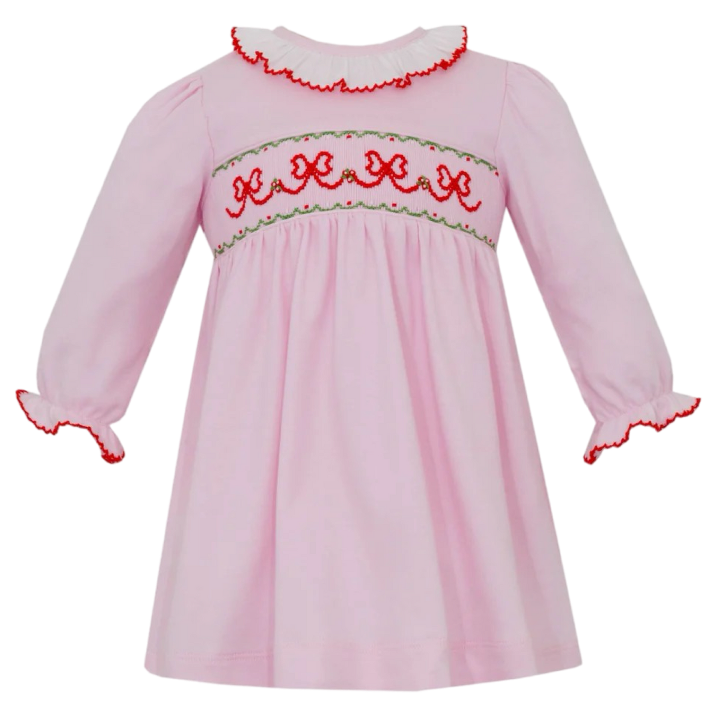 PB LS Knit Dress - Red Bows