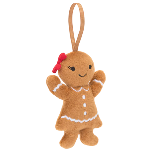 Jellycat Festive Folly Gingerbread Ruby Ornament