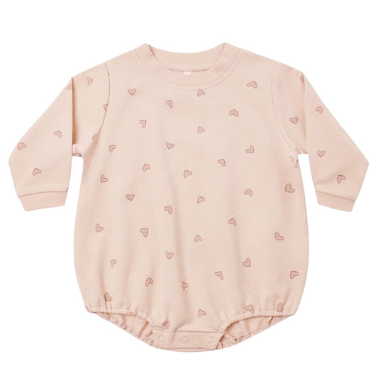 Crewneck Bubble Romper - Hearts
