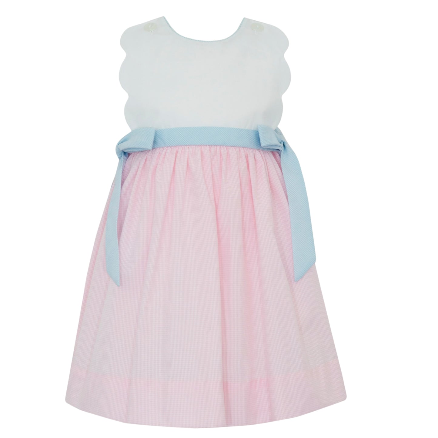 Scalloped Dress - Pink/Blue