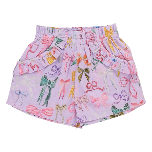 Ruffle Theodore Short - Watercolor Bows