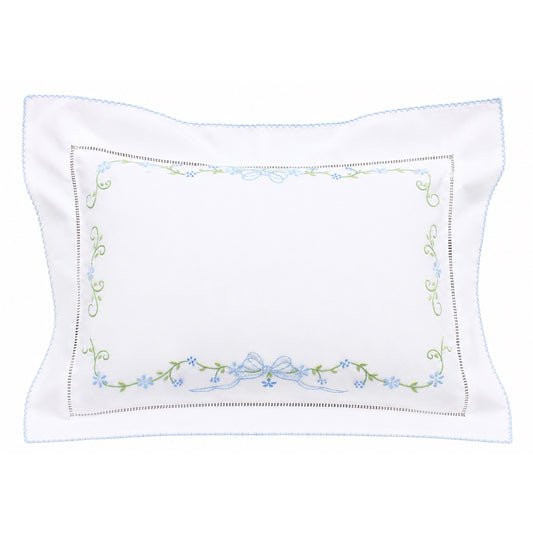 Embroidered Pillow -Bow Garden