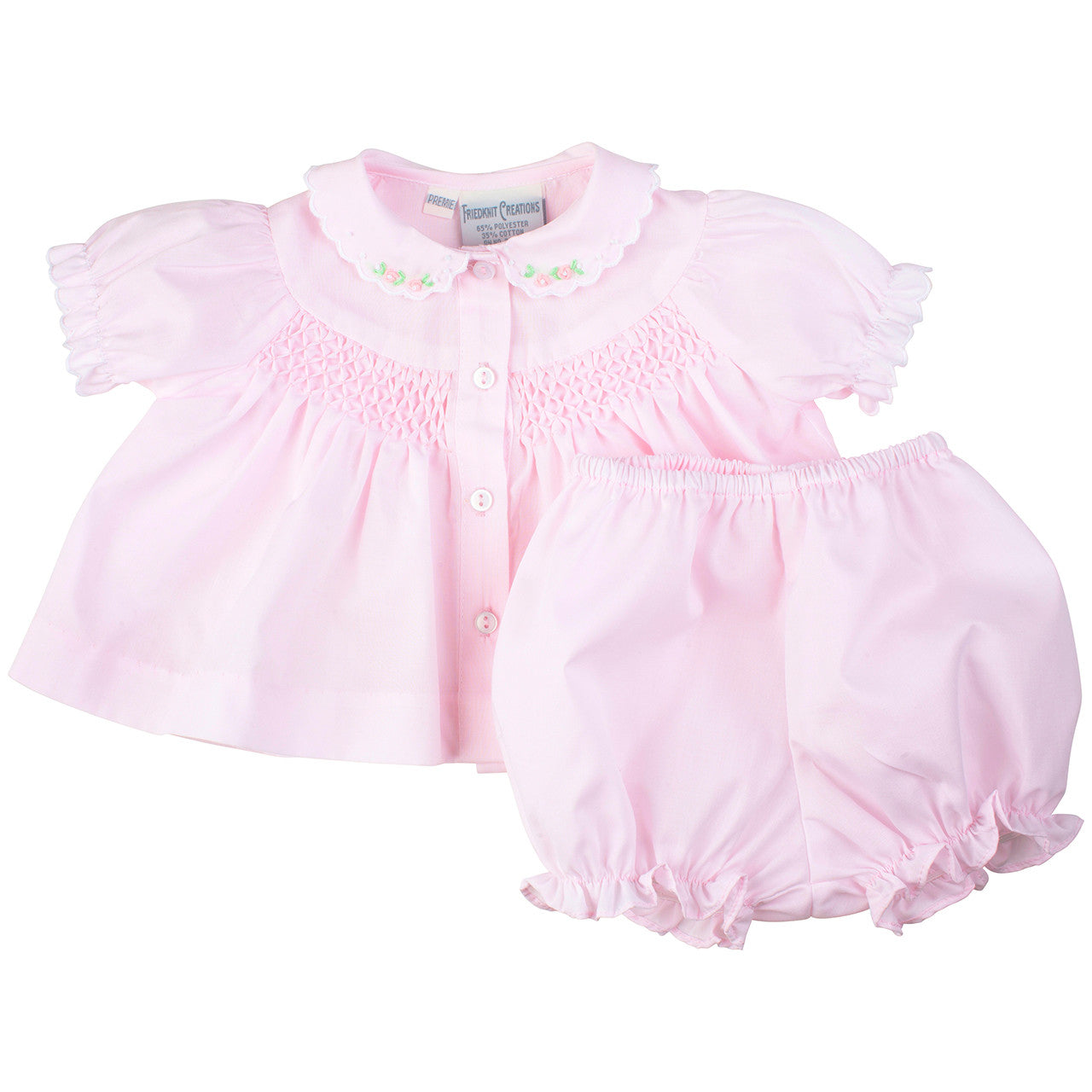 Smocked Diaper Set - Pink