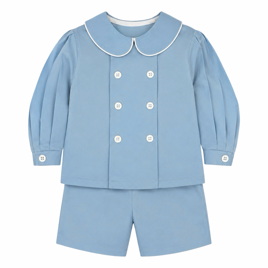 Dressy Short Set - Blue Cord