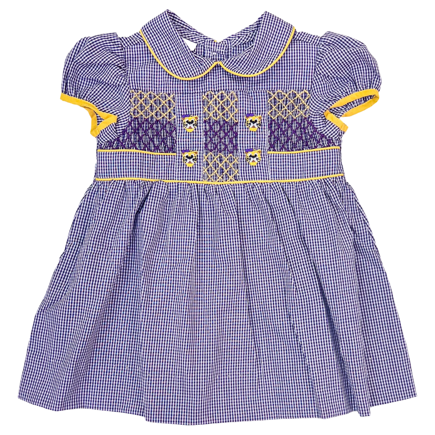 MS Smocked Bishop Dress - LSU