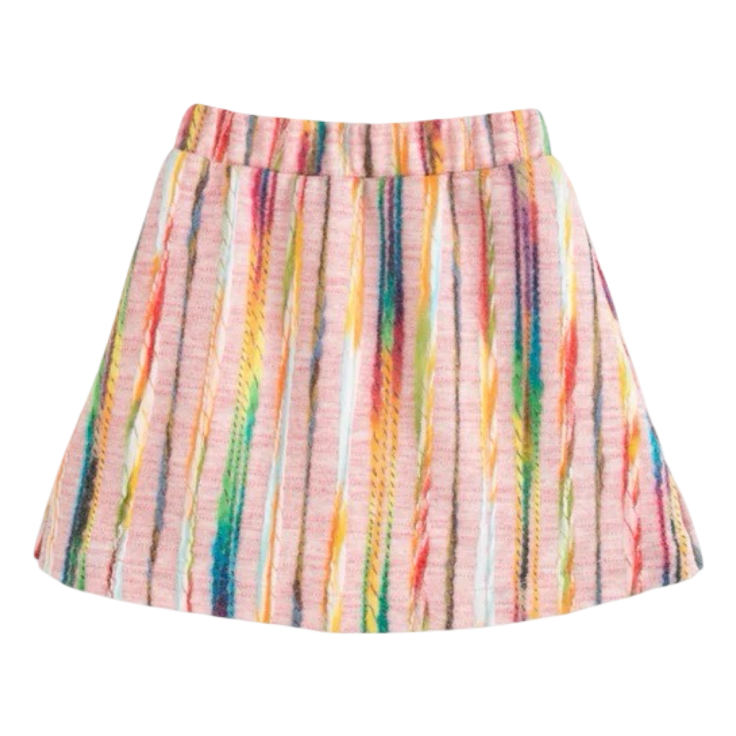 Skirt - Wavy Pink Multi Wool