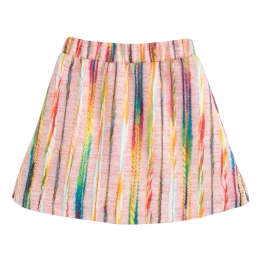 Skirt - Wavy Pink Multi Wool
